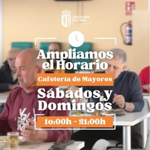 Ampliamos el horario de fin de semana de la cafetería del Centro de Mayores para poder dar meriendas