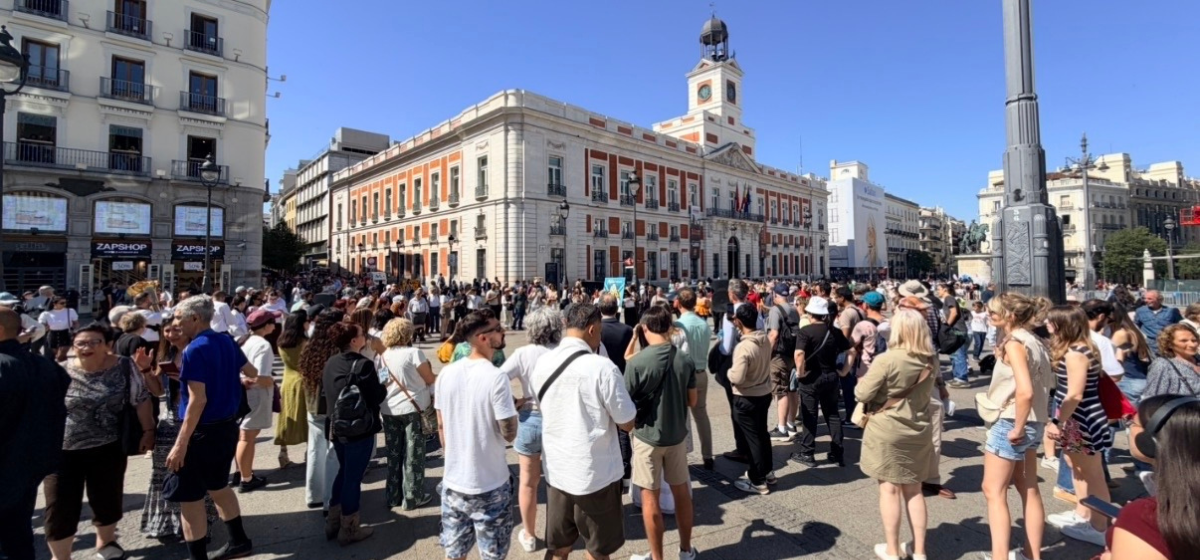 Centenares de personas se dan cita en la Puerta del Sol de Madrid para la presentación oficial del Motín de Arganda